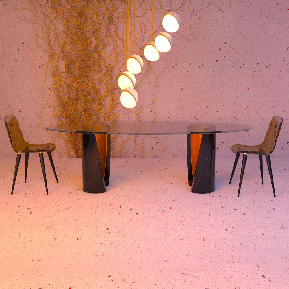 Marble and Crystal Dining Table ASYMMETRIC by Nicola Di Froscia for DFdesignLab 02