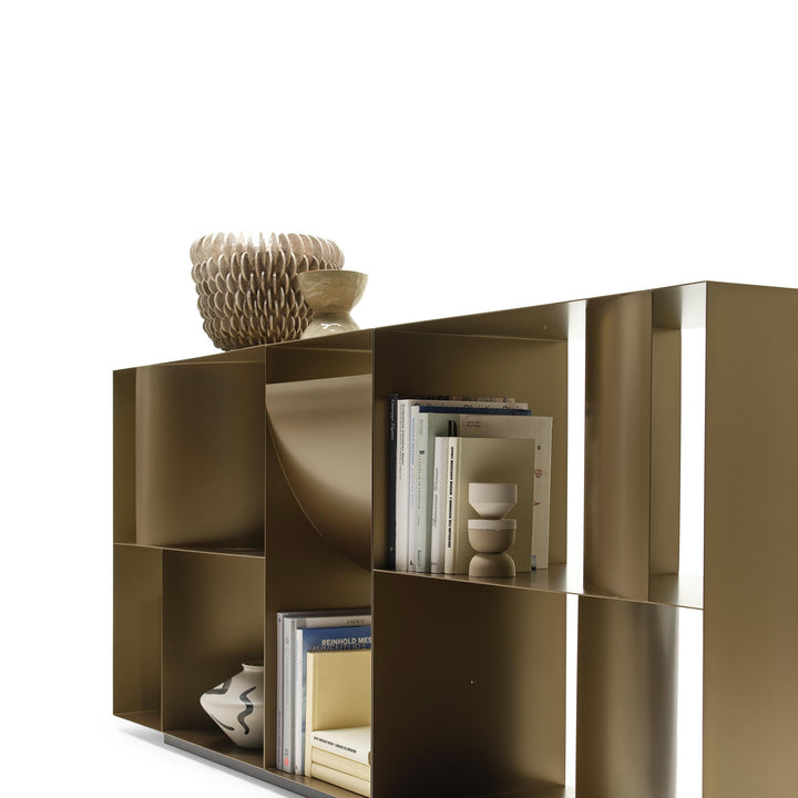 Double Sided Metal Floor Standing Bookcase JUDD BASE by Alessandro Di Prisco for Mogg 03