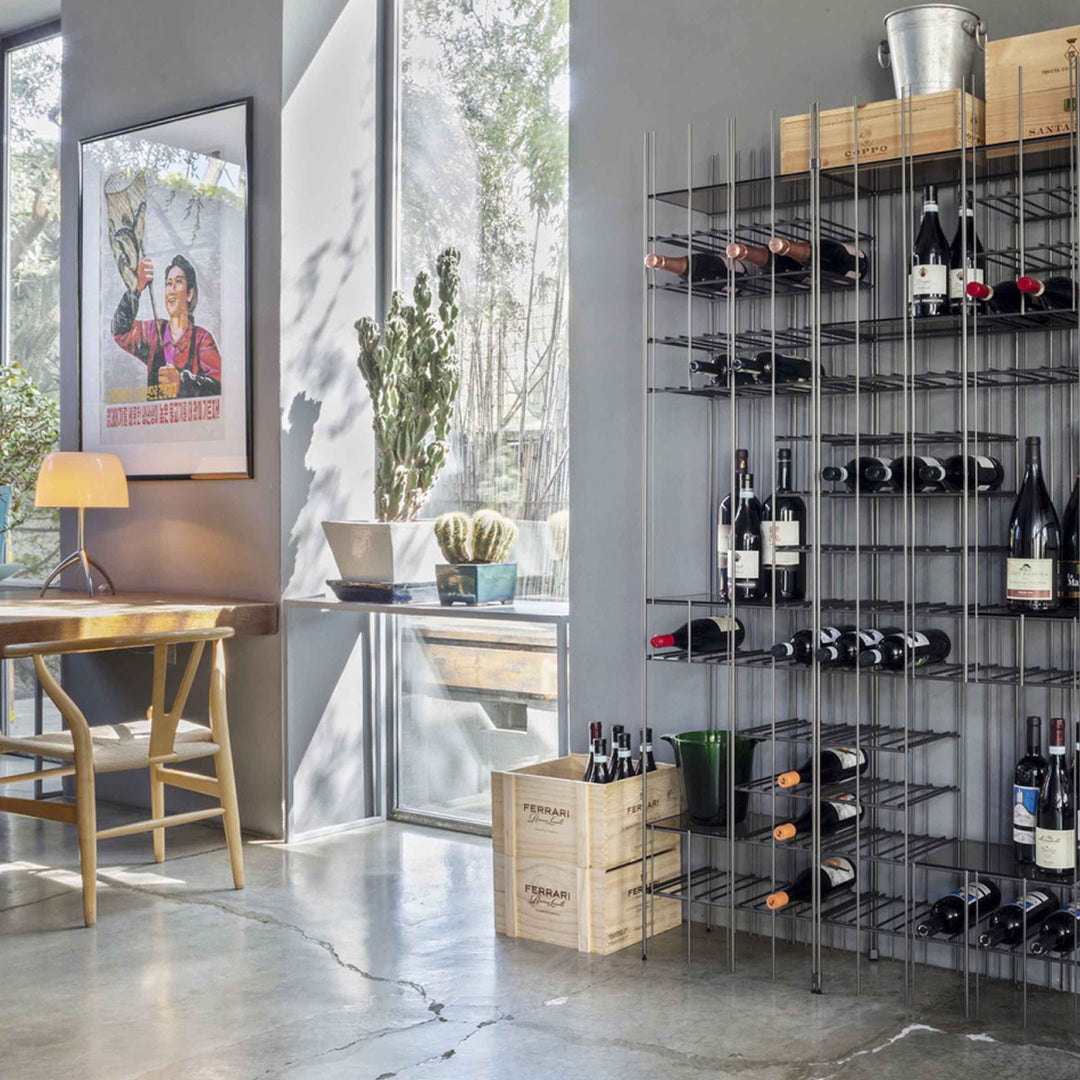 Metal Floor Bottle Holder METRICA WINERY by Ctrlzak Studio for