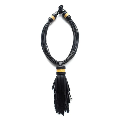 Leather Necklace LOGGIA Yellow 01