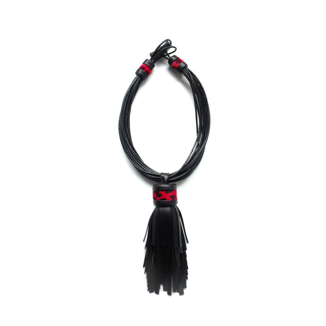 Leather Necklace LOGGIA Red 01