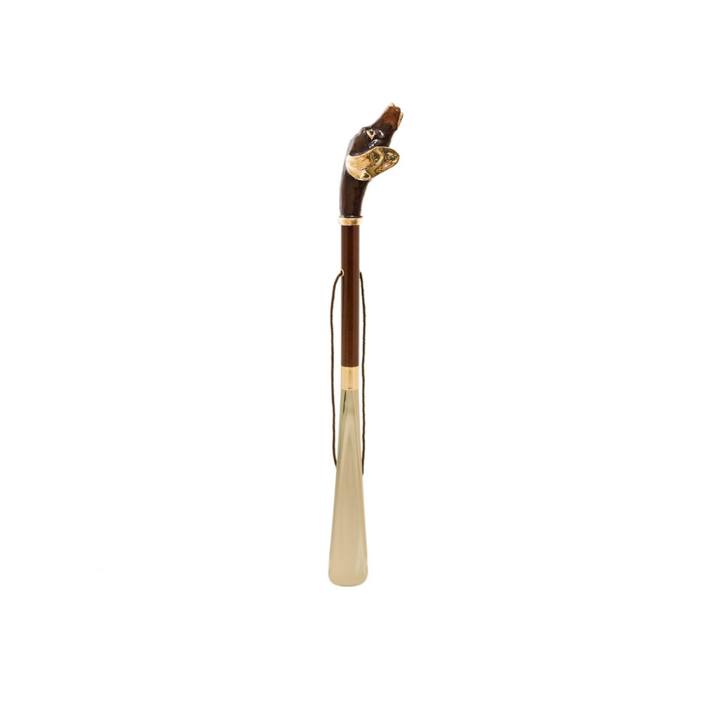 Shoehorn DACHSHUND with Enameled Brass Handle 02