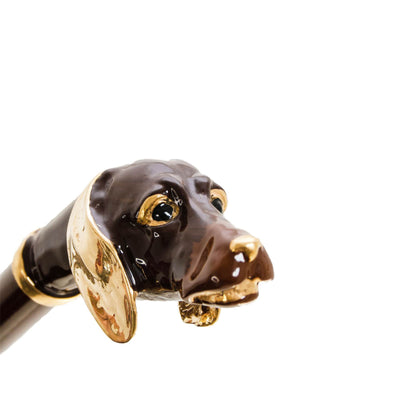 Shoehorn DACHSHUND with Enameled Brass Handle 05