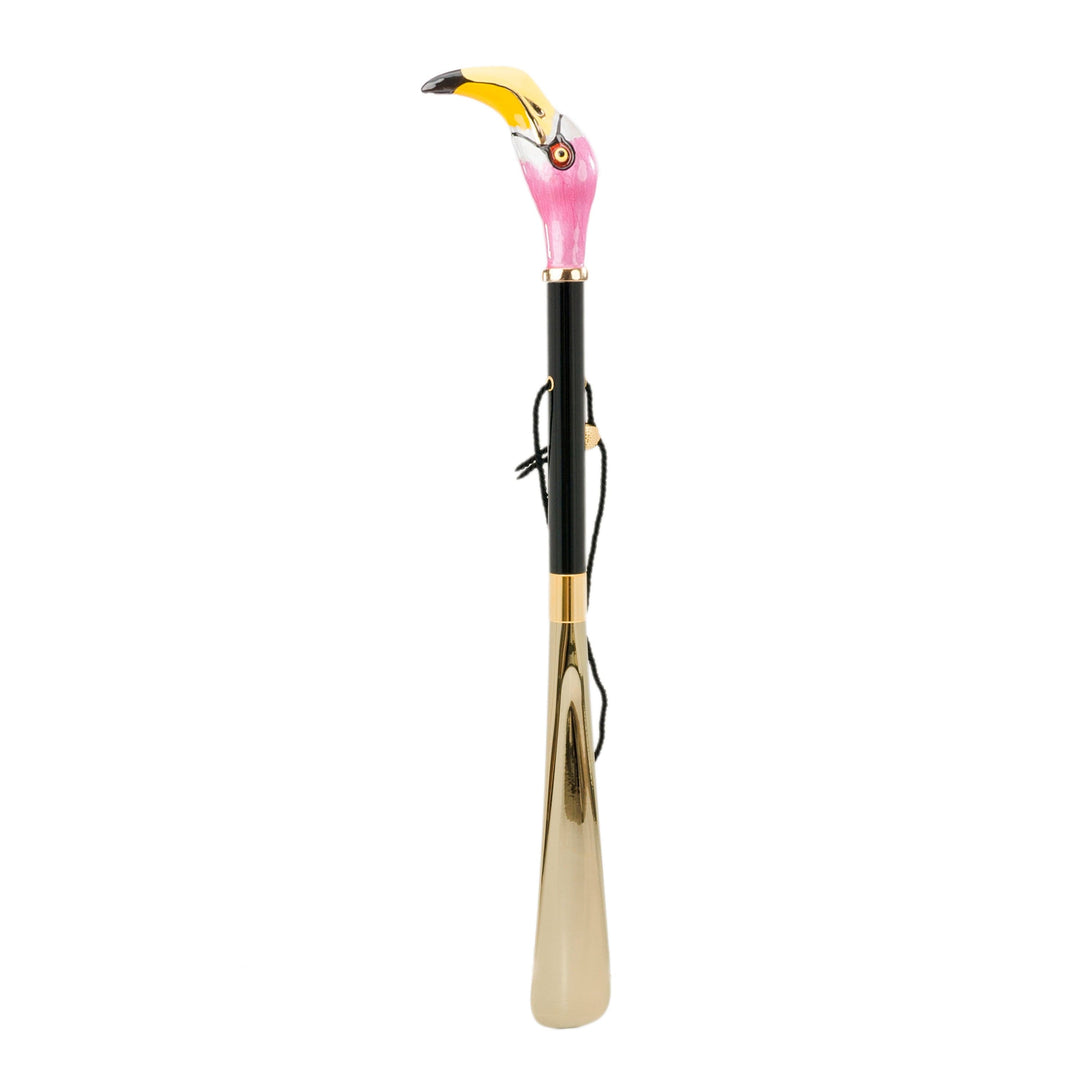 Shoehorn FLAMINGO with Enameled Brass Handle 02