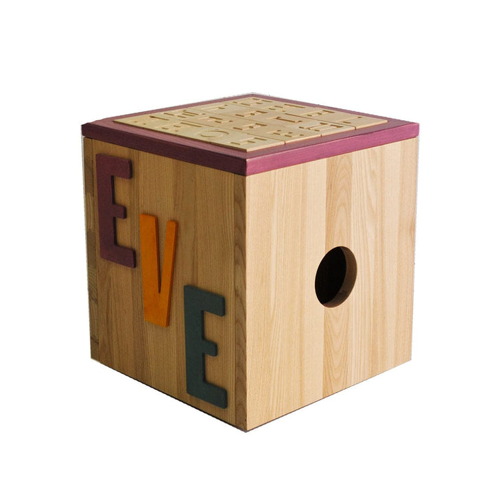 Kids Wood Toy Box and Bench CUBE by Evolwood 03