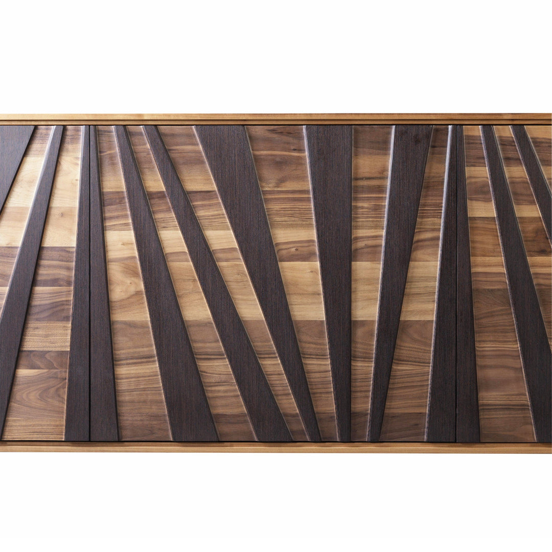 Walnut Wood Sideboard MATERIA Ventaglio Doors 011