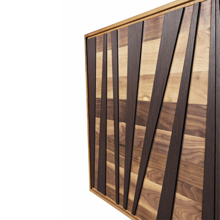 Walnut Wood Sideboard MATERIA Ventaglio Doors 010