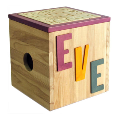 Kids Wood Toy Box and Bench CUBE by Evolwood 01