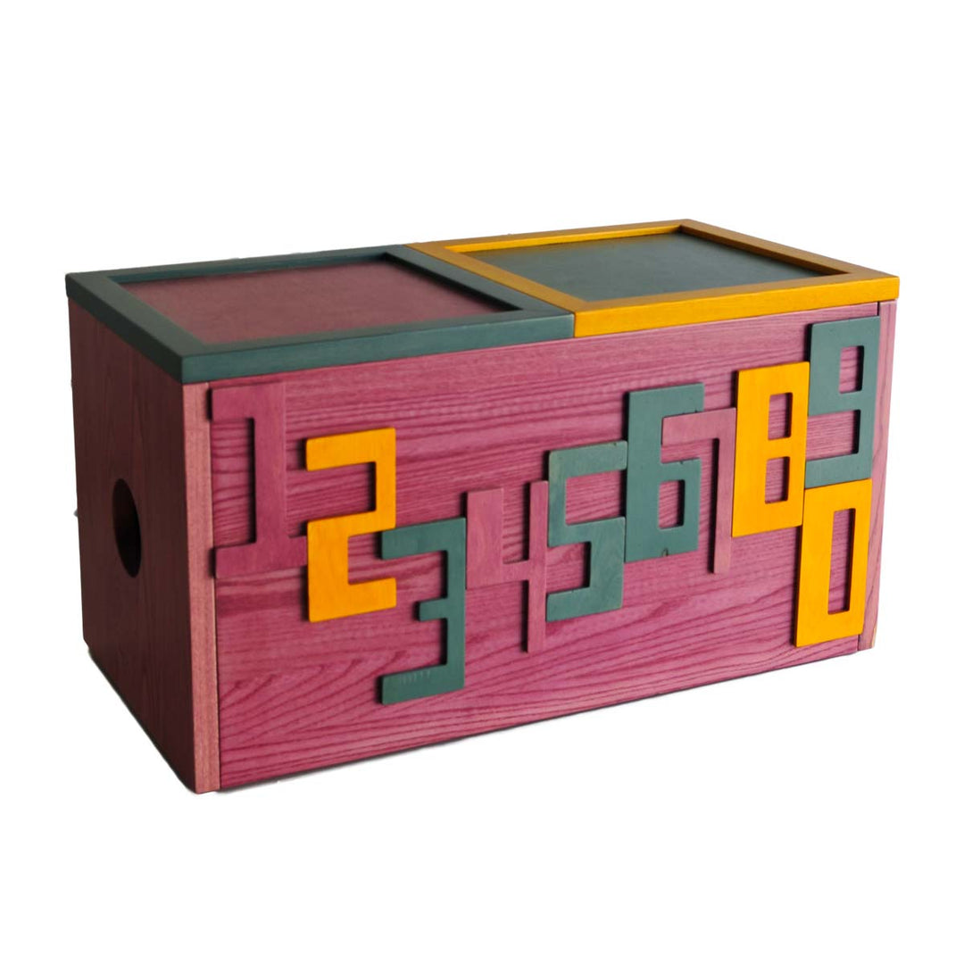 Kids Wood Toy Box and Bench PARALLELEPIPEDON by Evolwood 01