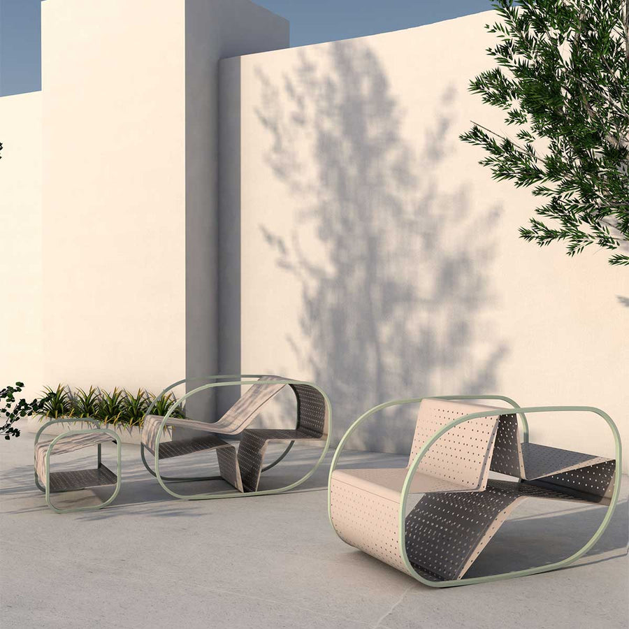 Outdoor Metal Armchair FLIP by Salomé Hazan 02