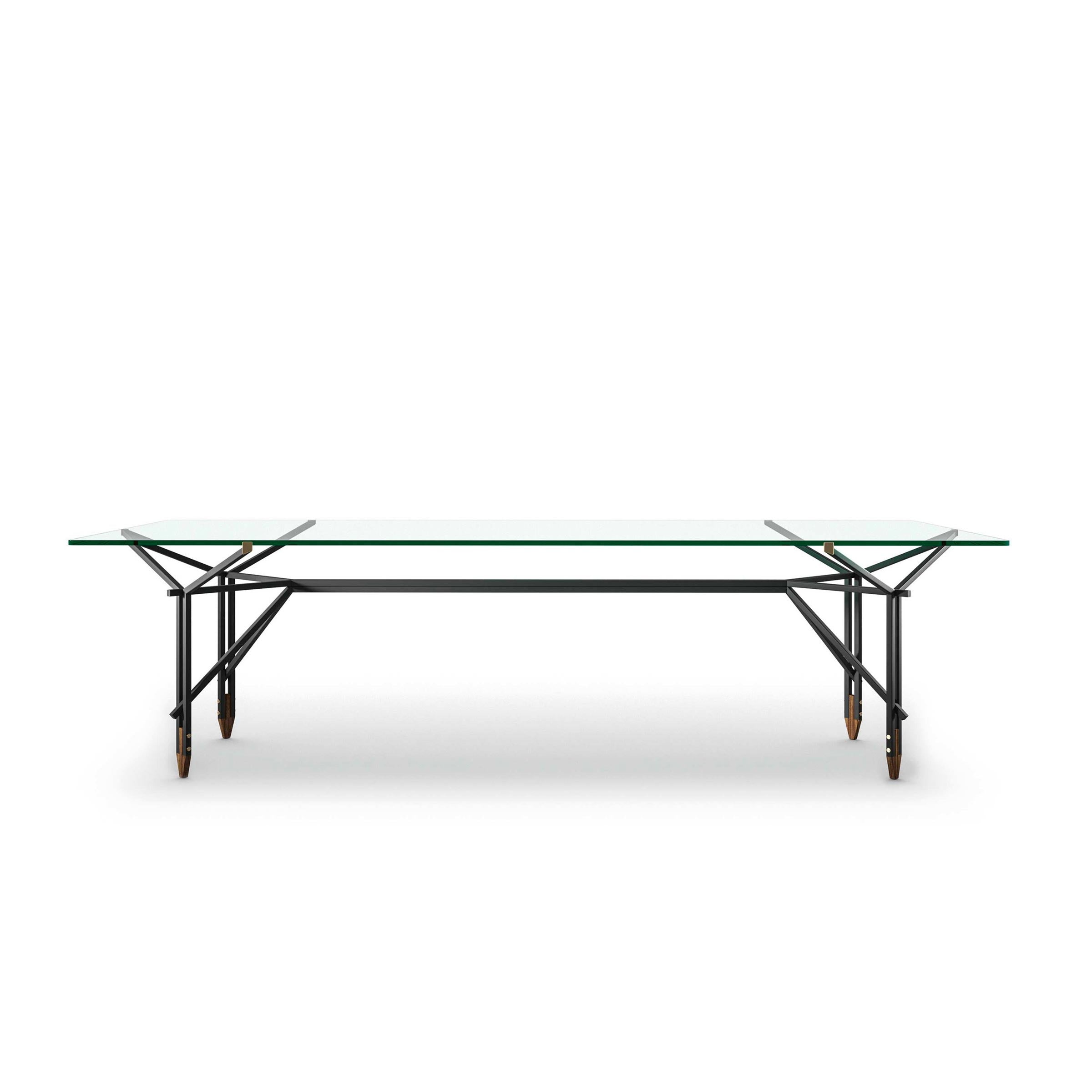 Glass and Metal Dining Table OLIMPINO by Ico Parisi for Cassina