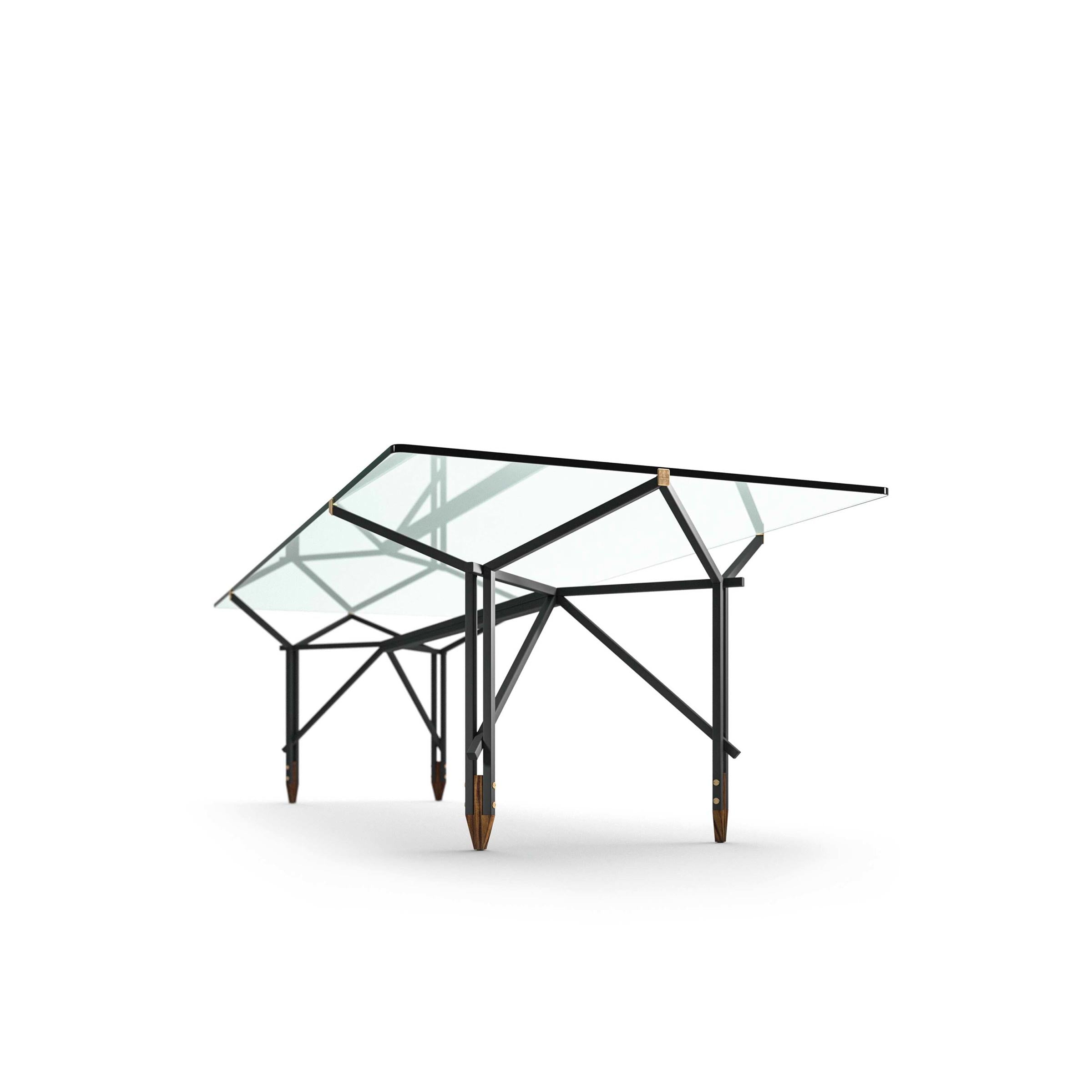 Glass and Metal Dining Table OLIMPINO by Ico Parisi for Cassina