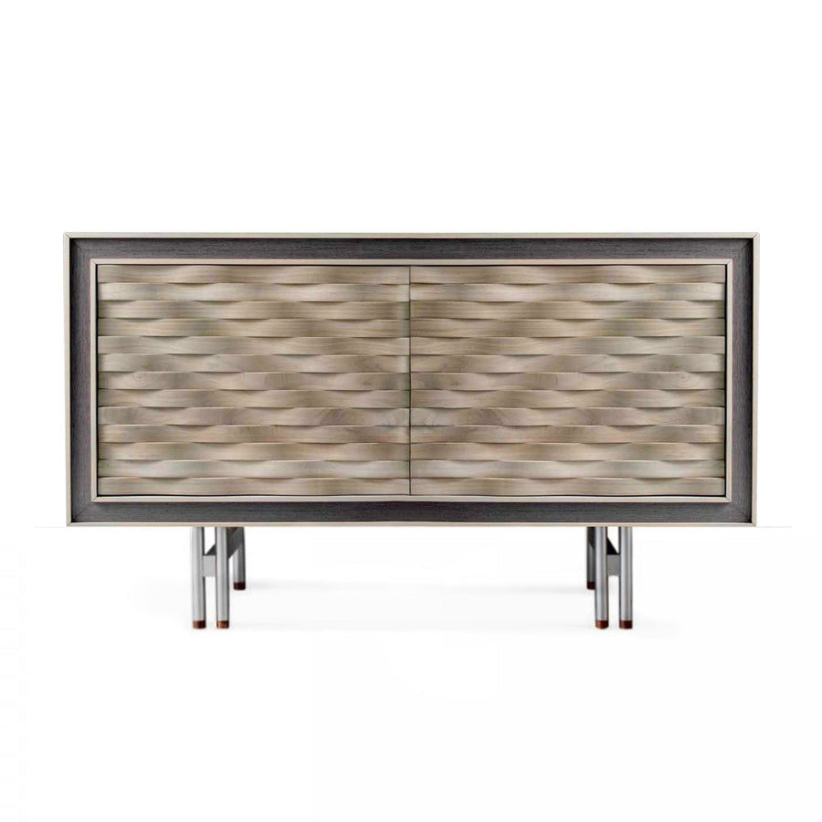 Grey Walnut Wood Sideboard QUADRA Armonia Doors 01