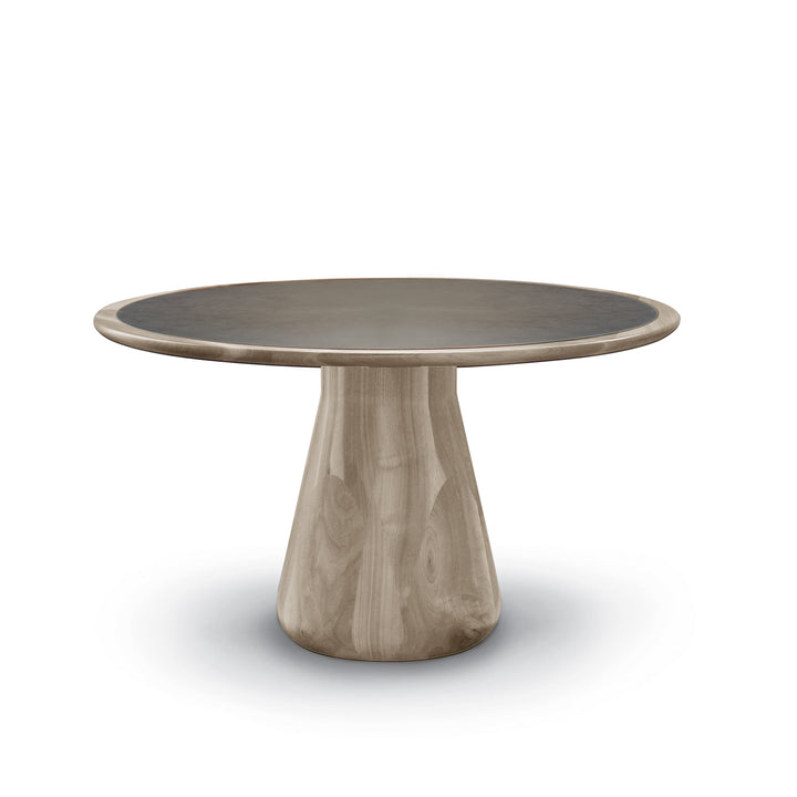 Round Table with Eco-Friendly Leather Top CONVIVIO 04