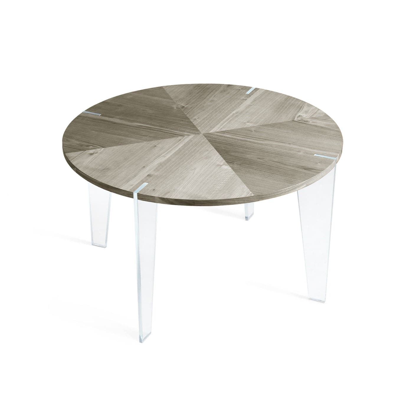 Round Table with Veneered Walnut Wood Top SOSPESO 05