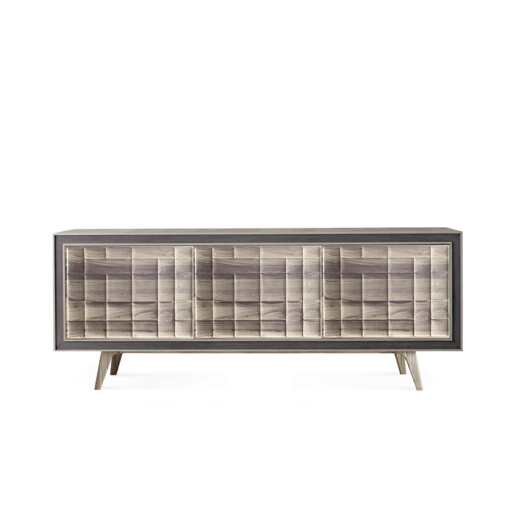 Grey Walnut Wood Sideboard QUADRA Futura Doors 02