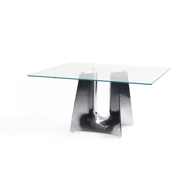 Crystal and Alluminium Square Table BENTZ 140 by Jeff Miller 01