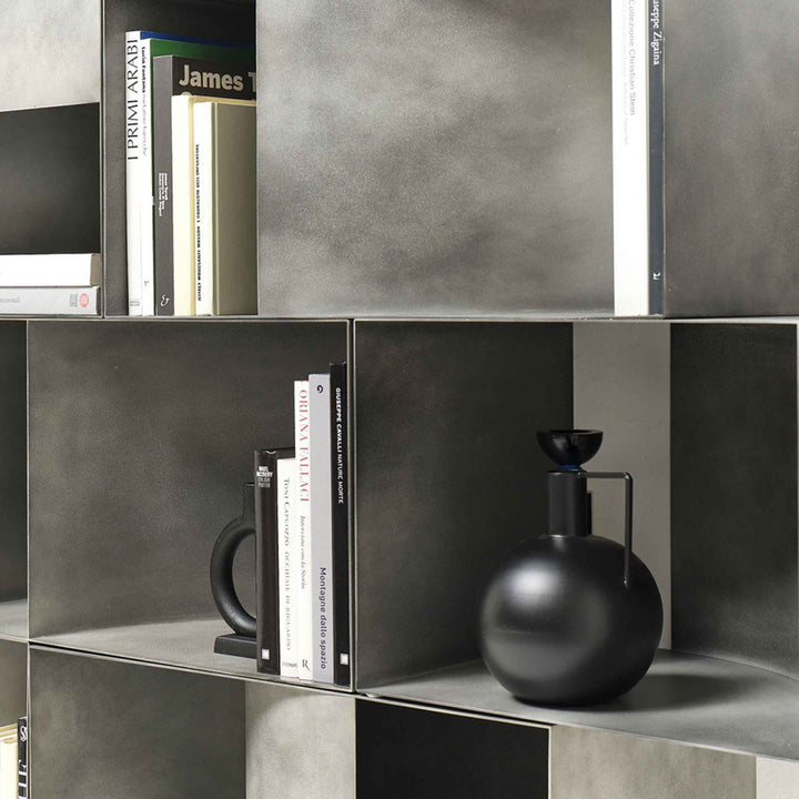 Double Sided Metal Floor Standing Bookcase JUDD BASE by Alessandro Di Prisco for Mogg 011