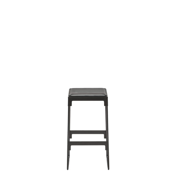 Steel and Leather Low Stool MINGX by Konstantin Grcic for Driade 01