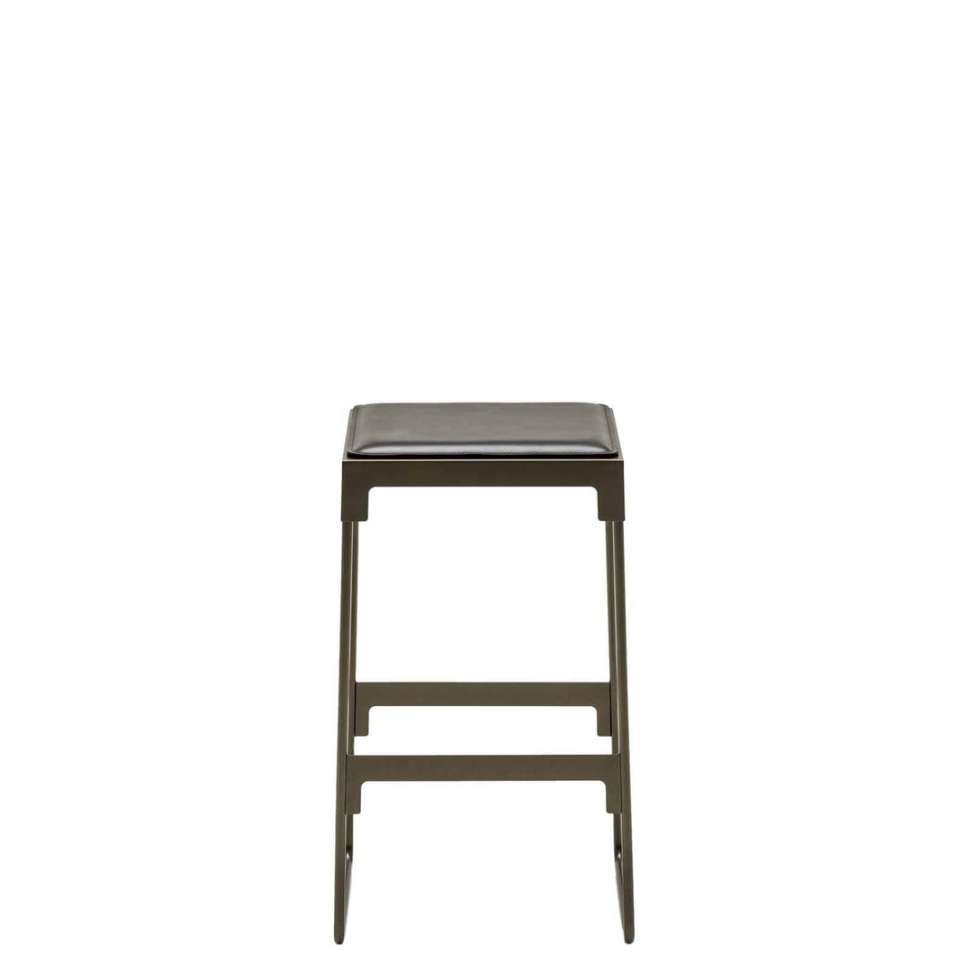 Steel and Leather Low Stool MINGX by Konstantin Grcic for Driade 05