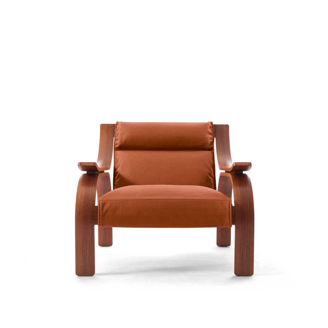 Upholstered Wood Armchair WOODLINE, designed by Marco Zanuso for Cassina