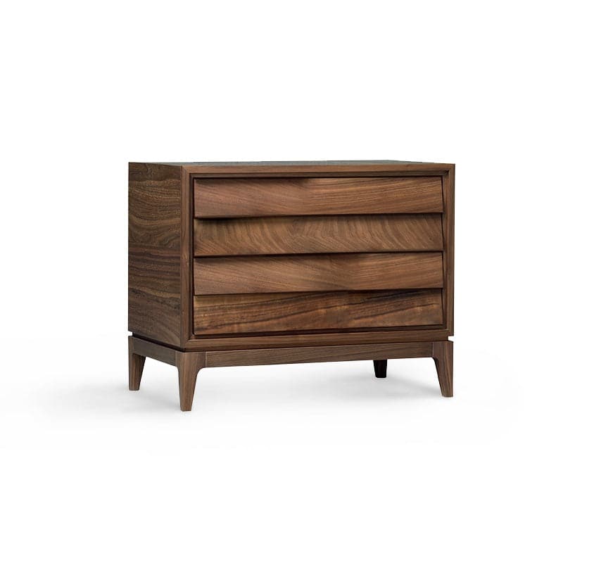 Walnut Wood Bedside Table LILIALE 01