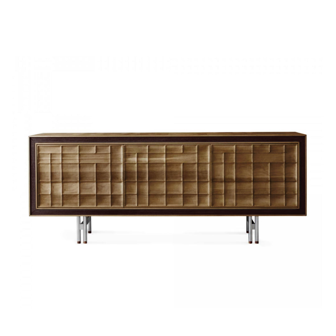 Walnut Wood Sideboard QUADRA Futura Doors 01