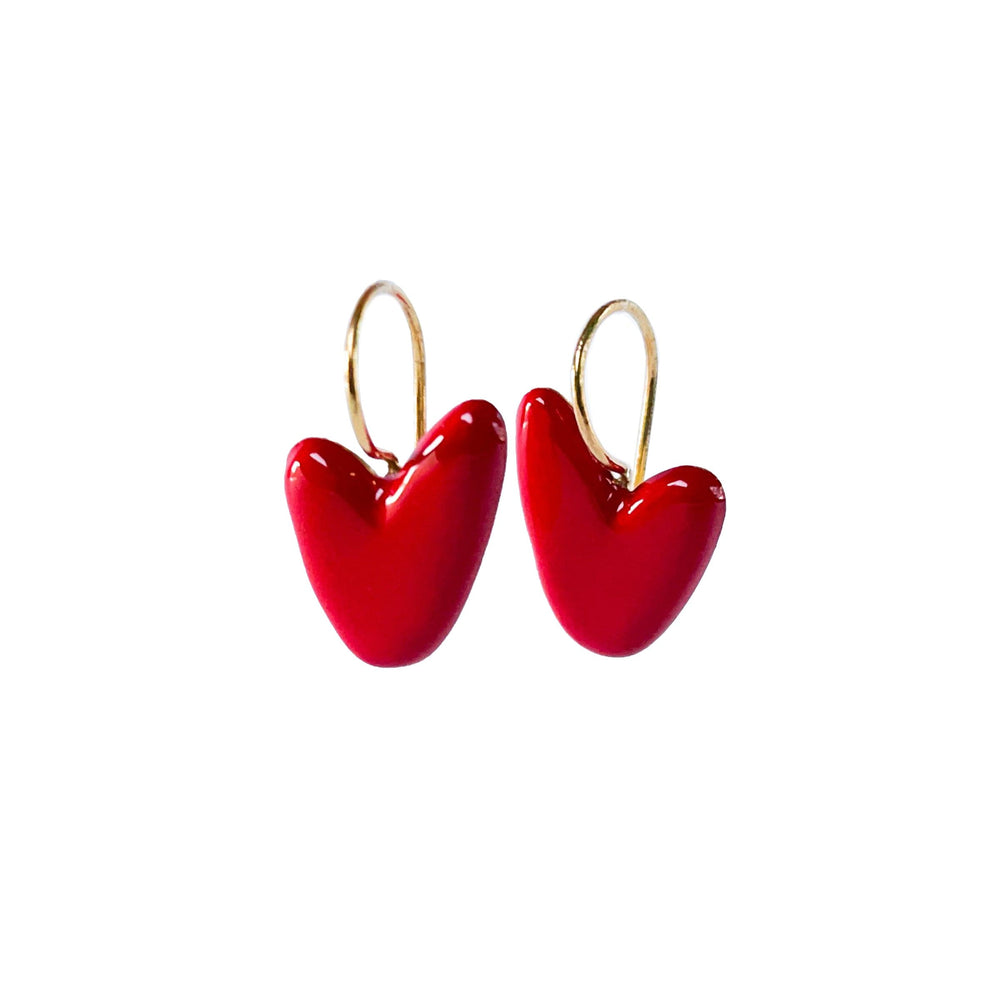 Enamel Brass Earrings HEART by Michele Chiocciolini 02