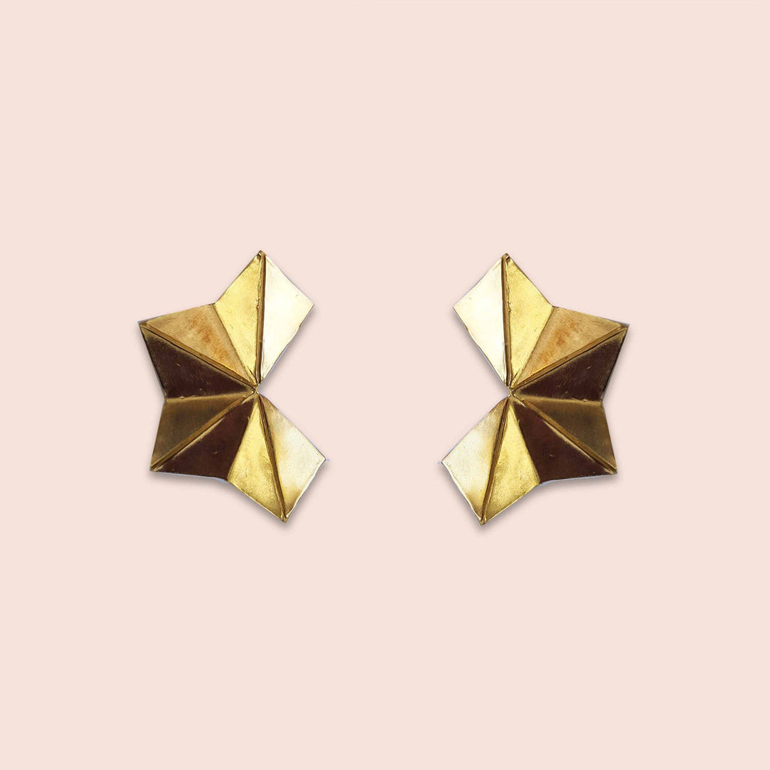 Gold-Plated Earrings ORIGAMI by Camilla Carli 02