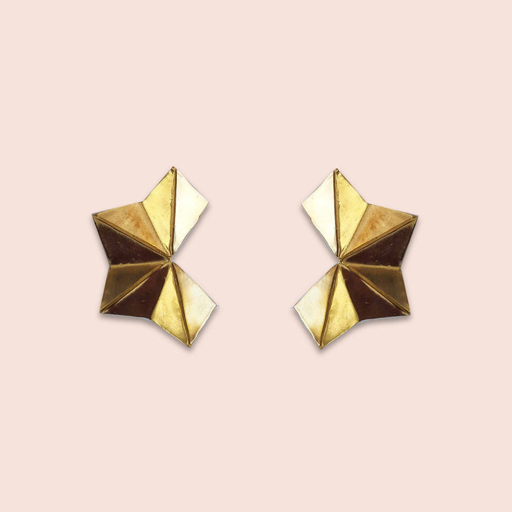 Gold-Plated Earrings ORIGAMI by Camilla Carli 02