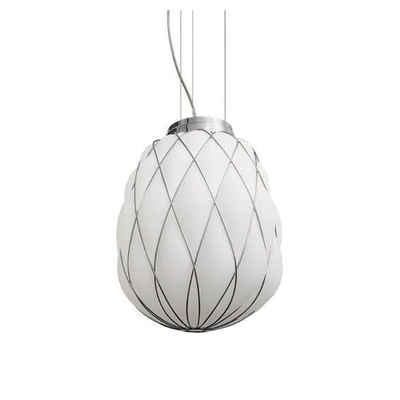 Suspension Lamp PINECONE Medium Chrome by Paola Navone for FontanaArte 02