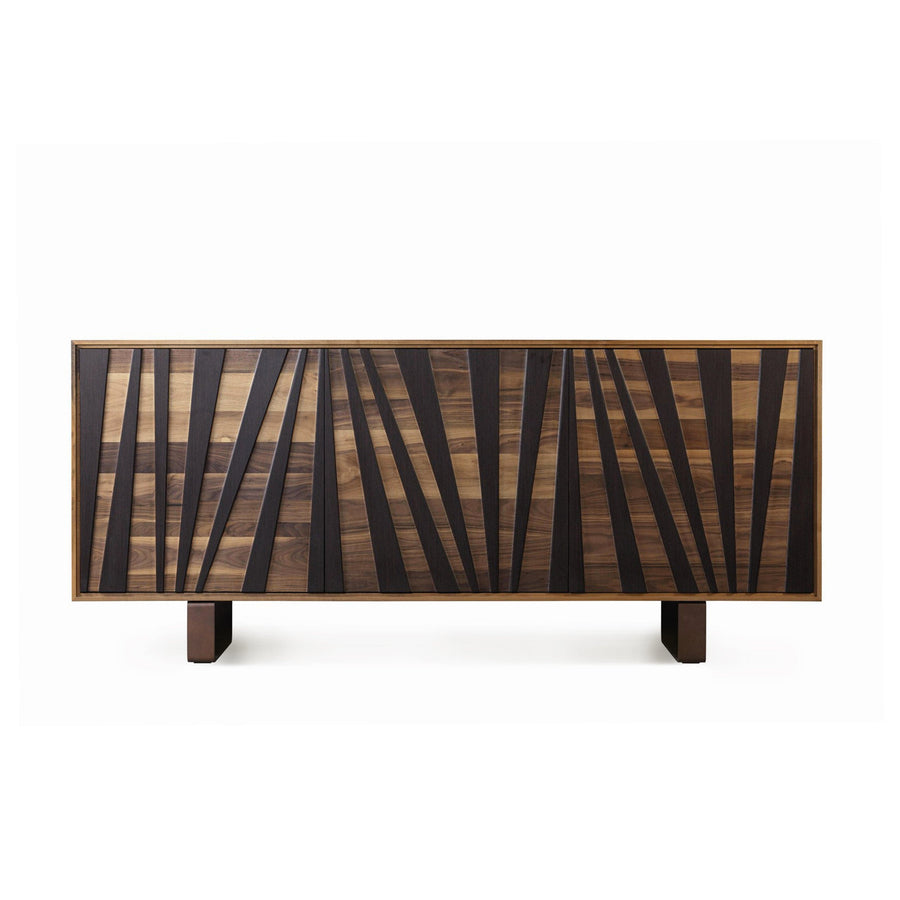 Walnut Wood Sideboard MATERIA Ventaglio Doors 01