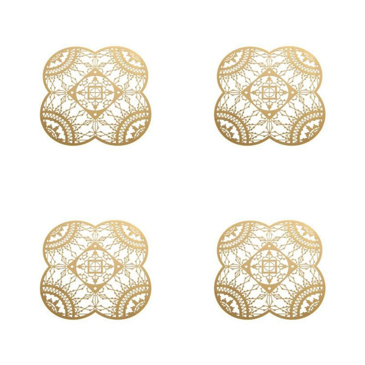 Brass Coasters ITALIC LACE Set of Four by Maurizio Galante & Tal Lancman for Driade 01