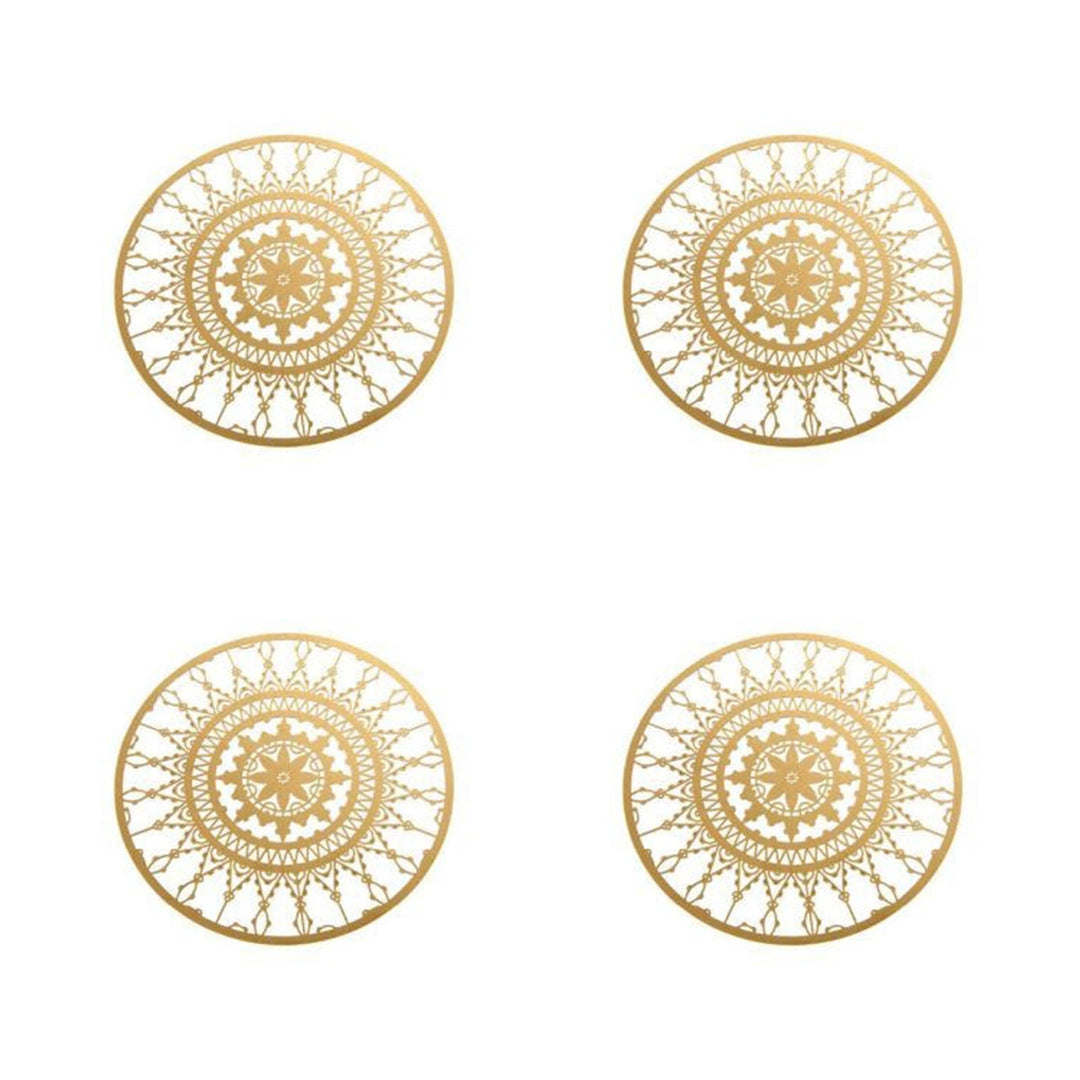 Round Brass Coasters ITALIC LACE Set of Four by Maurizio Galante & Tal Lancman for Driade 01