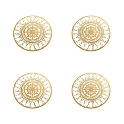 Round Brass Coasters ITALIC LACE Set of Four by Maurizio Galante & Tal Lancman for Driade 01