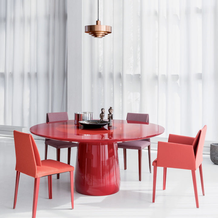 Crystal and Polyurethane Round Table ROUNDEL Red by Claesson Koivisto Rune 03