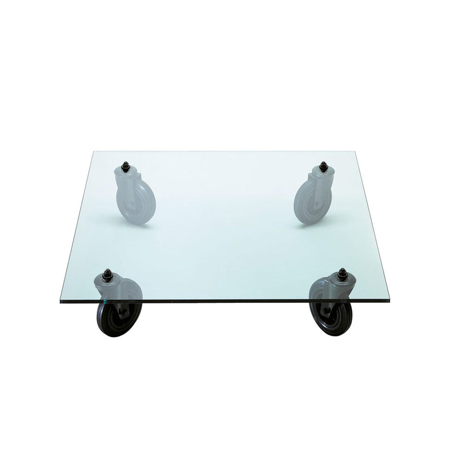 Glass Coffee Table TAVOLO CON RUOTE by Gae Aulenti for FontanaArte 01