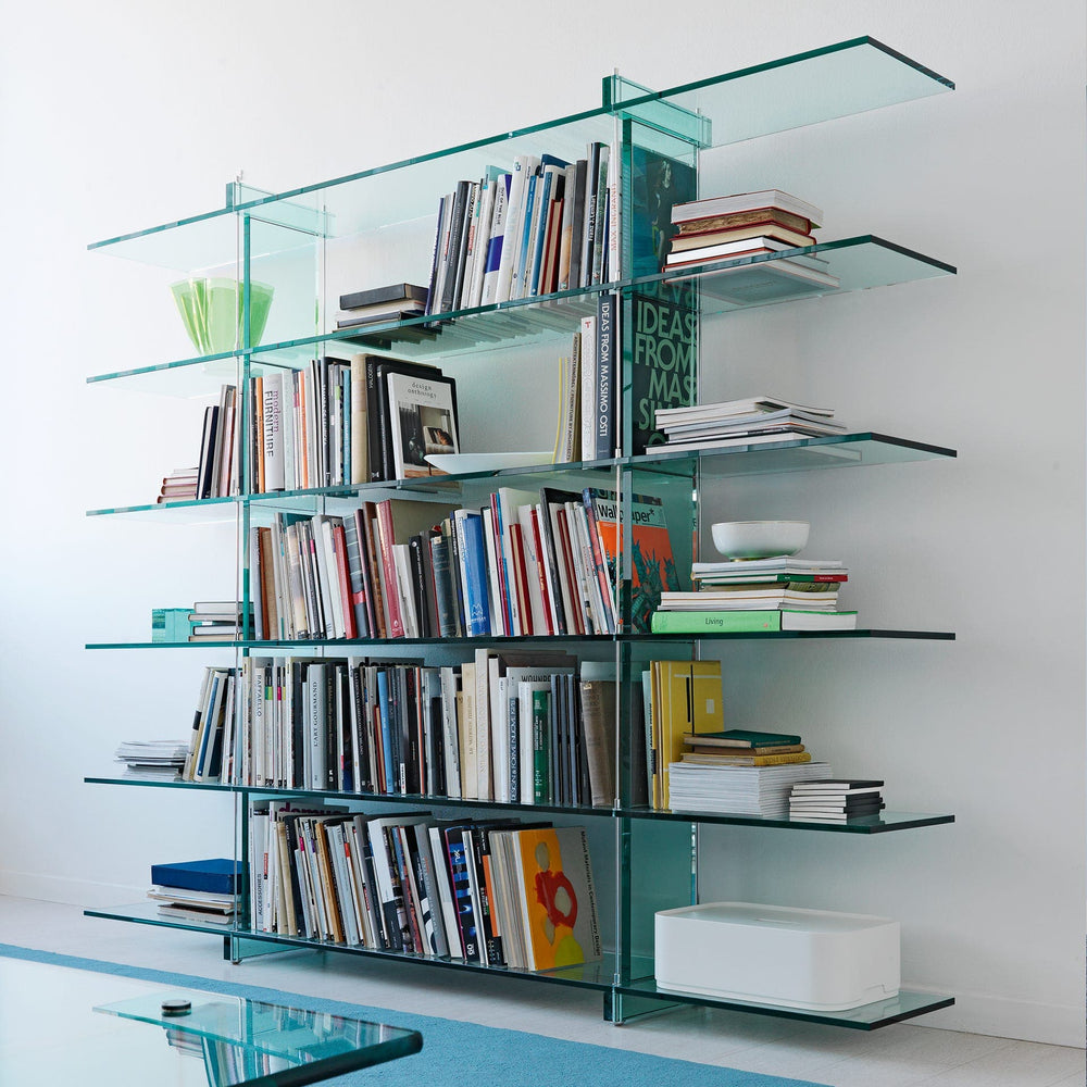 Glass Bookshelf TESO LIBRERIA by Renzo Piano for FontanaArte 02
