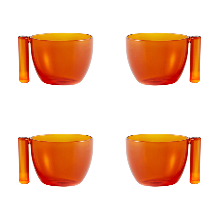 Blown Glass Cups THE WARM Orange Set of Four by Neri & Hu for Paola C 01