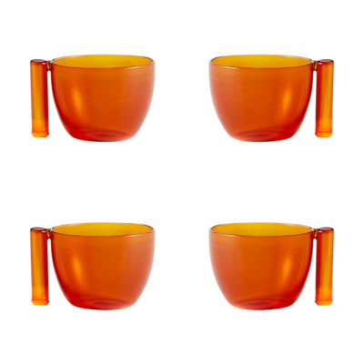 Blown Glass Cups THE WARM Orange Set of Four by Neri & Hu for Paola C 01