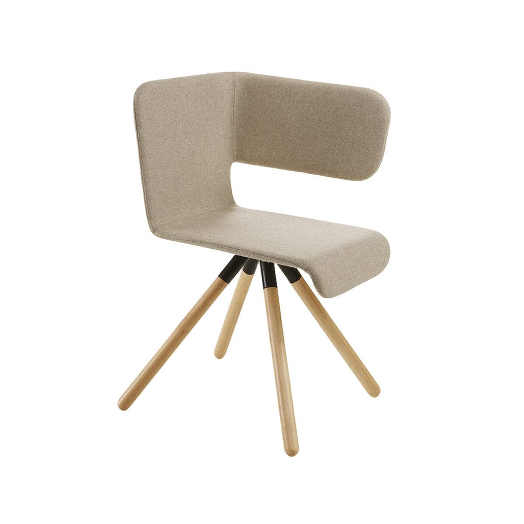Upholstered Chair TWISS - Four Beech Legs by Carlo Manara for BBB Italia 01