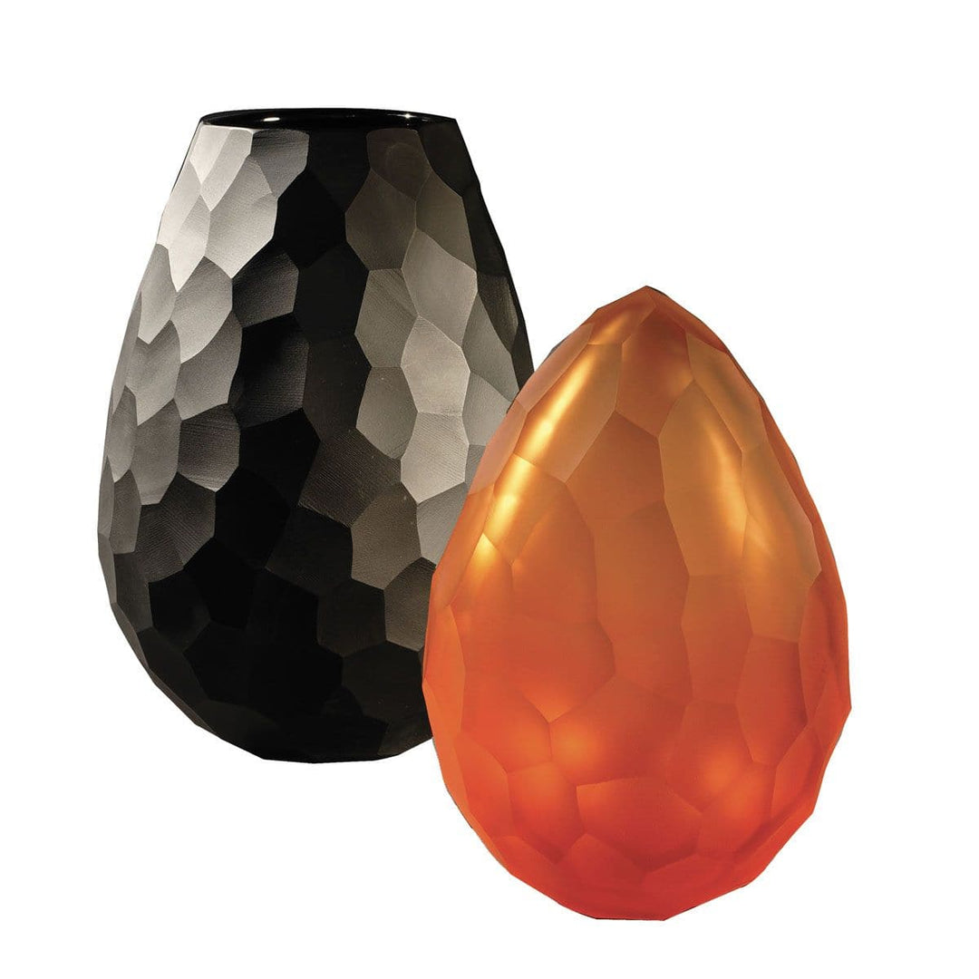 Murano Glass Vase VANITÀ Black Sandblasted by Wave Murano Glass 01