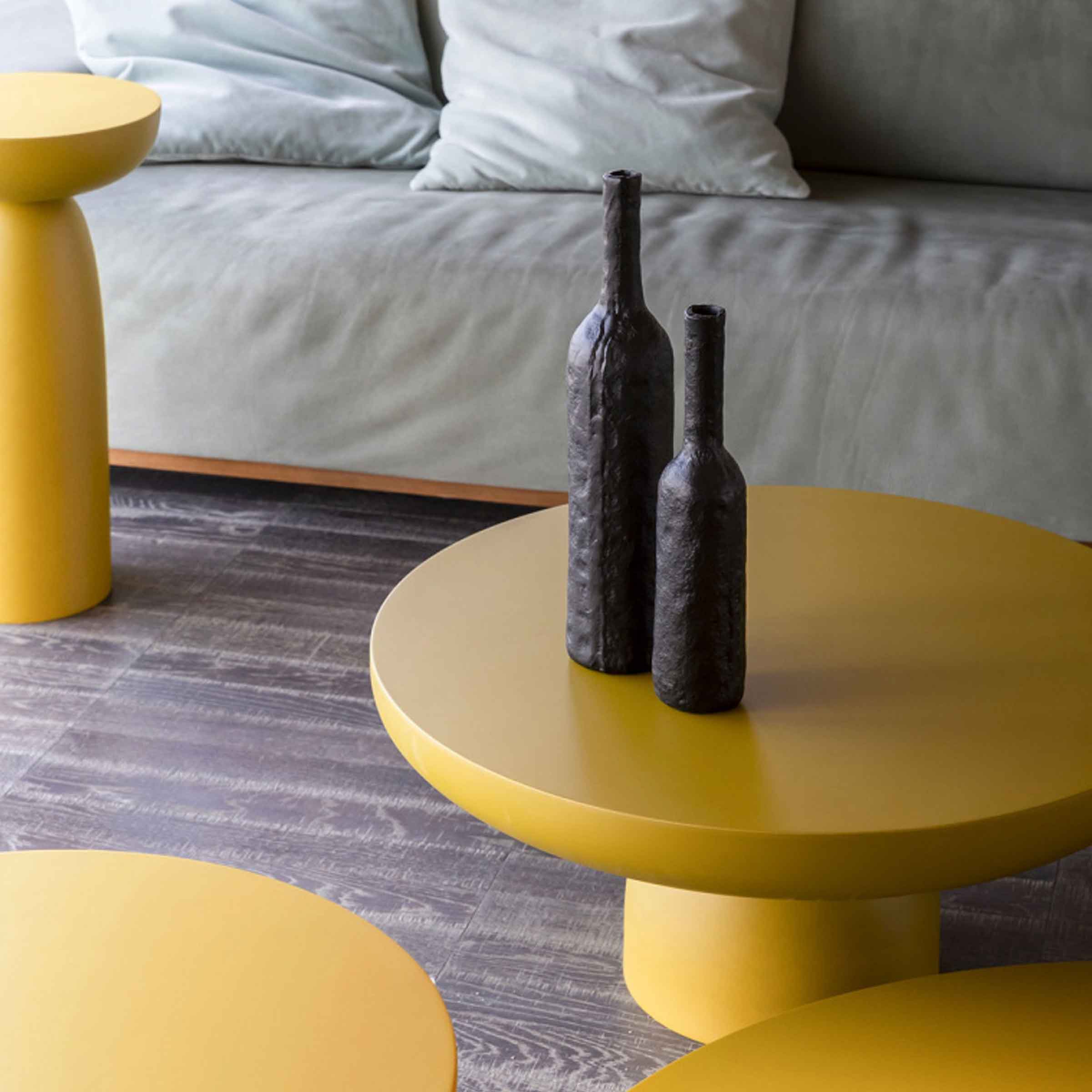 Yellow round deals coffee table